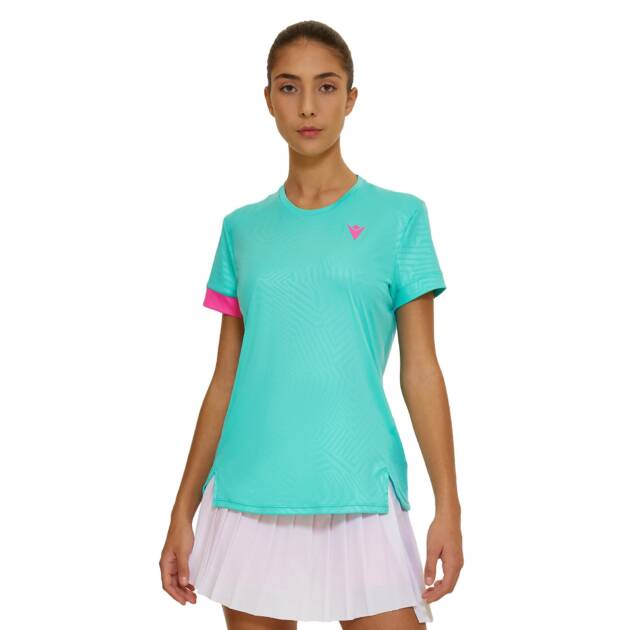 PADEL START CC DOMIZIA T-SHIRT WOMAN AQUA/NPNK PRINTED